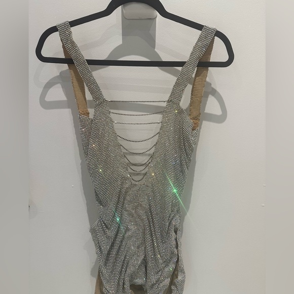 custom sparkly rhinestone deep v dress backless - Picture 2 of 13
